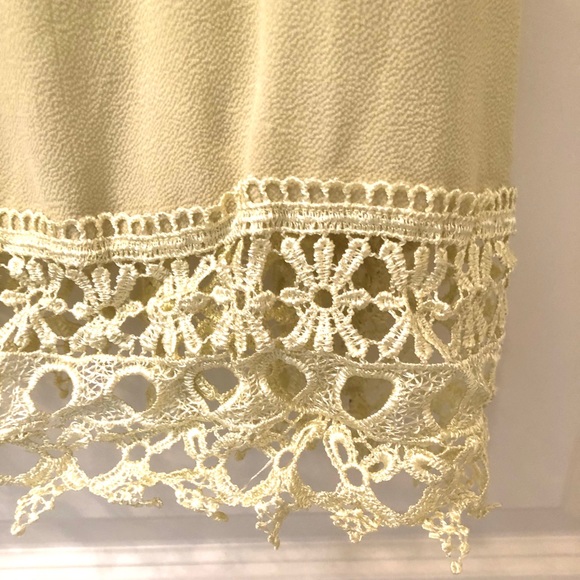 Have - Pastel Yellow Crochet Hemline Adjustable Spaghetti Straps Crop Top Sz: M - Picture 3 of 6